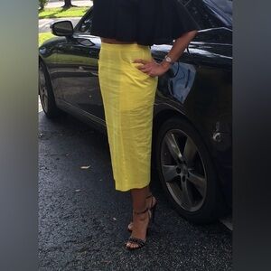 ASOS Yellow Linen Skirt